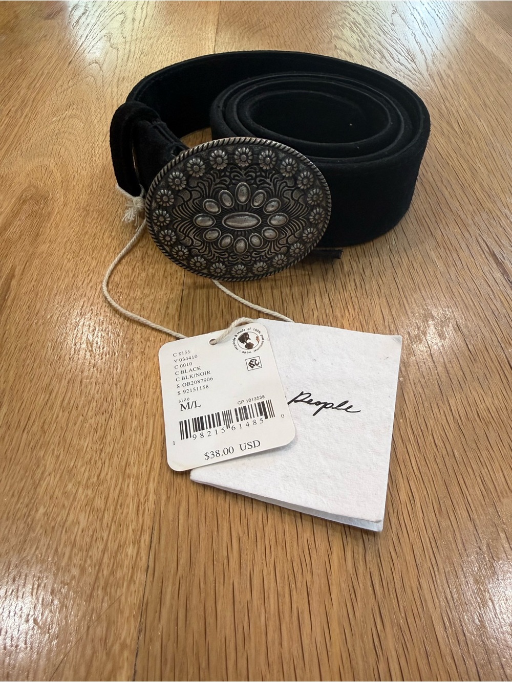 NWT Free People Duchess Concho Black Suede Belt - Sold Out Online